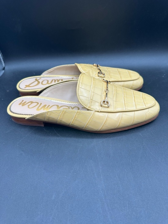 Sam Edelman Shoes - Sam Edelman Linnie Bit Mule Croc Embossed Leather Yellow Size 9.5 Gold Horsebit
